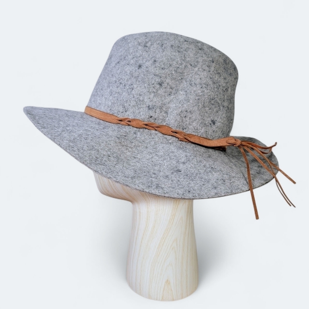 Target Gray Wool Felt Hat with Tan Band Women's One Size Fall Winter Boho Casual